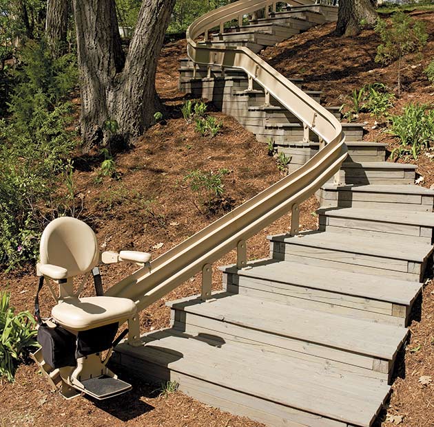 Riverside outdoor outside exterior stairway staircase glide bruno cre-2010e 
